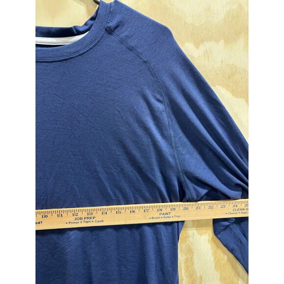 Peter Millar Men’s LS Performance Shirt Navy Stretch Raglan Crewneck athletic - Picture 5 of 9